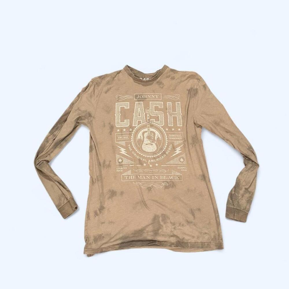 Johnny Cash “The Man in Black” Graphic Long Sleeve T-Shirt – Men’s XL